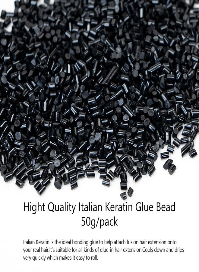coloryoung 50g Black Clear Italian Fusion Keratin Glue Pellets Granules Beads for Nail/I Tip Hair Extensions - Image 4